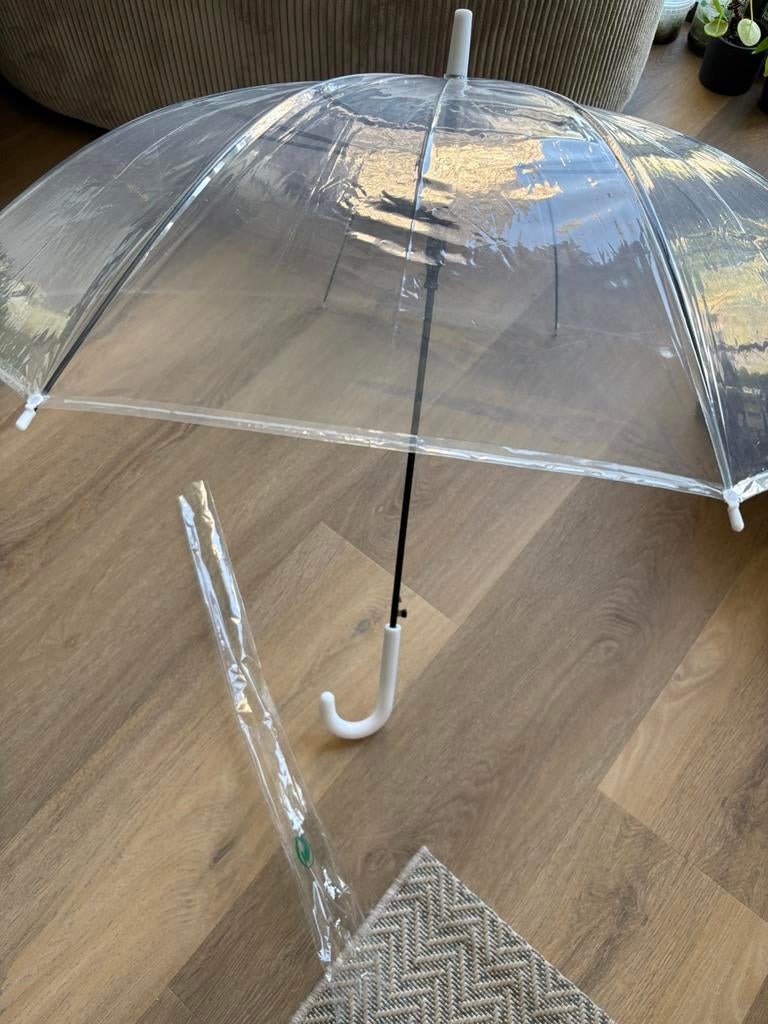 16 Transparante stevige paraplu’s, Ophalen of Verzenden, Transparant, Nieuw, Overige kleuren