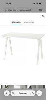 Ikea Trotten Bureau wit 120x70, Huis en Inrichting, Bureaus, Ophalen, In hoogte verstelbaar, Gebruikt, Bureau