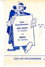 ongebruikte Bestelkaart Club van Circusvrienden (1961), Verzenden, Zo goed als nieuw
