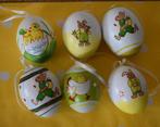 6 x vintage paasei hanger echte eieren met beschildering, Diversen, Pasen, Ophalen of Verzenden, Gebruikt