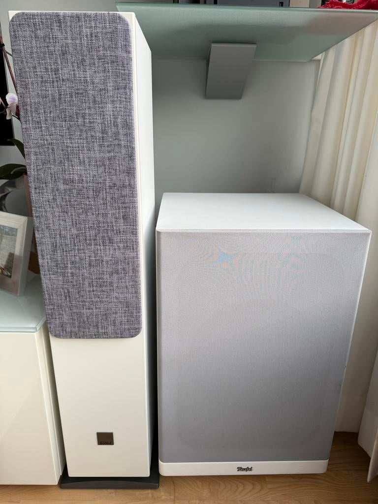 Teufel subwoofer US 4110/1 SW WHITE, Audio, Tv en Foto, Luidsprekers, Gebruikt, Subwoofer, 120 watt of meer, Ophalen