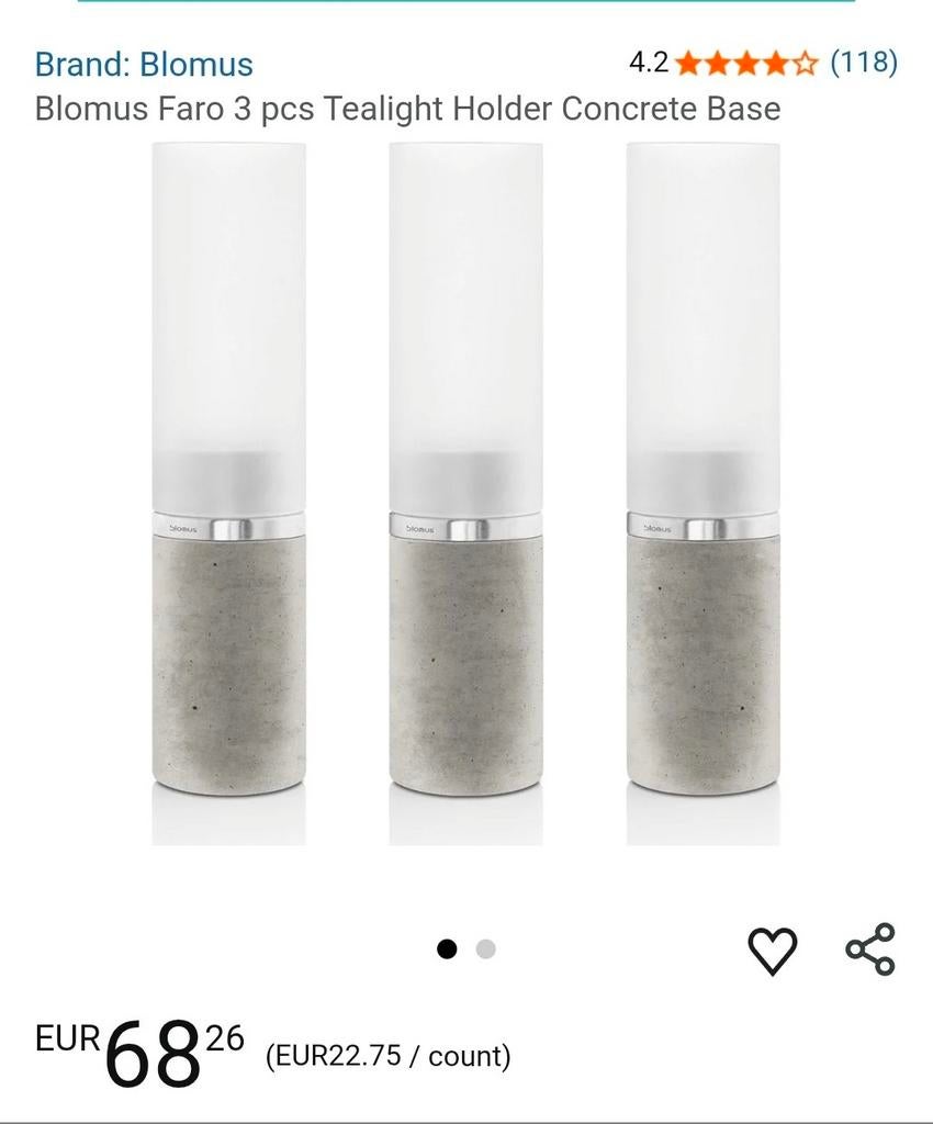 Blomus Faro theelichthouders, 3 stuks, Ophalen of Verzenden, Overige materialen, Minder dan 25 cm
