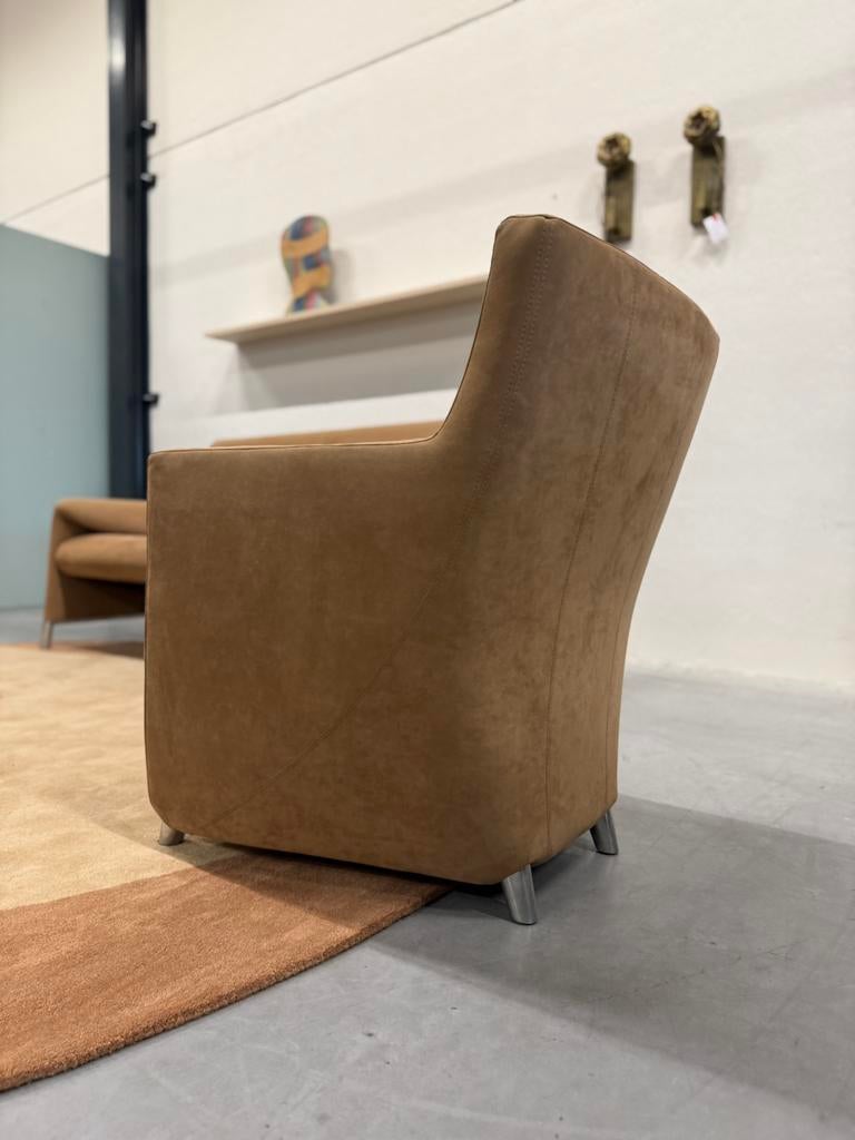 Leolux Dolcinea Fauteuil Alcantara stof Design stoel, Leolux, Evidence Pode, 75 tot 100 cm, Ophalen of Verzenden