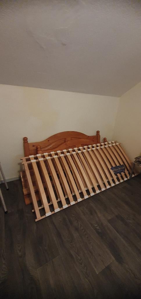 houten ledikant / twijfelaar 140 X 200 cm, Huis en Inrichting, Slaapkamer | Bedden, Ophalen, Gebruikt, Overige kleuren, 140 cm
