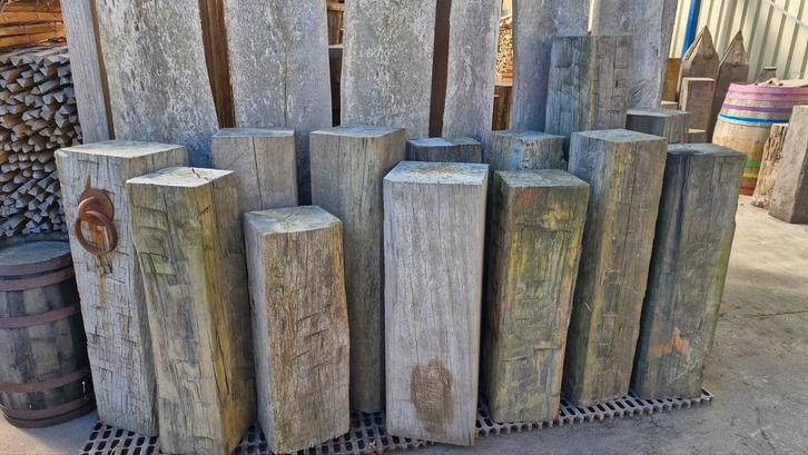 Historische meerpalen met karakter - diverse hoogtes, Tuin en Terras, Palen, Balken en Planken, Gebruikt, Palen, 250 cm of meer