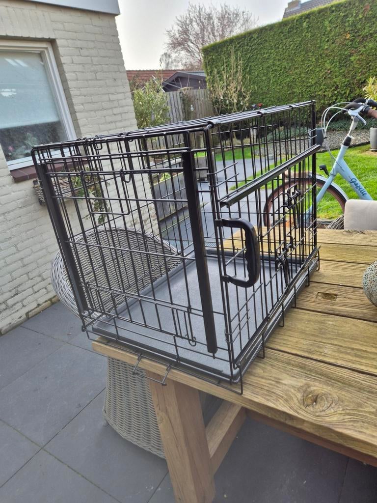 Hondenbench zwart 45x60 cm, 50cm hoog., Dieren en Toebehoren, Hondenhokken, Ophalen, Zo goed als nieuw, Minder dan 75 cm, Minder dan 65 cm