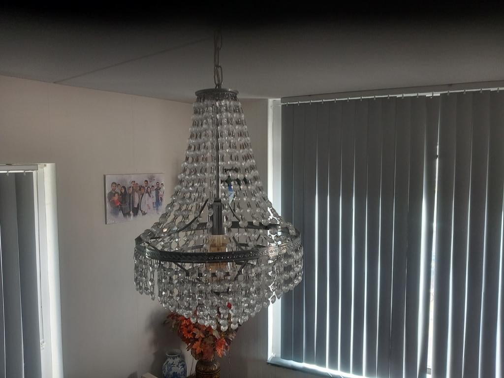 Kroonluchter met glazen kralen, Huis en Inrichting, Lampen | Kroonluchters, Ophalen of Verzenden