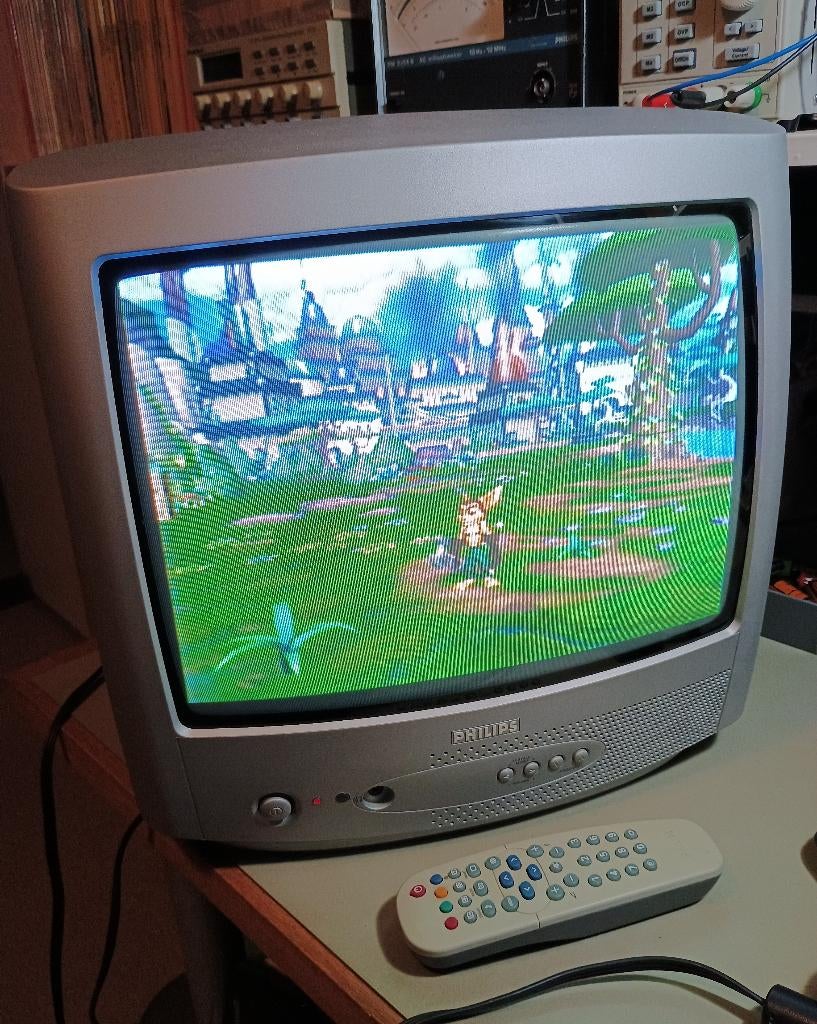 Philips 14pt1548 beeldbuis crt tv 14 inch retro gaming 4:3, Ophalen, Gebruikt, Minder dan 40 cm, Philips