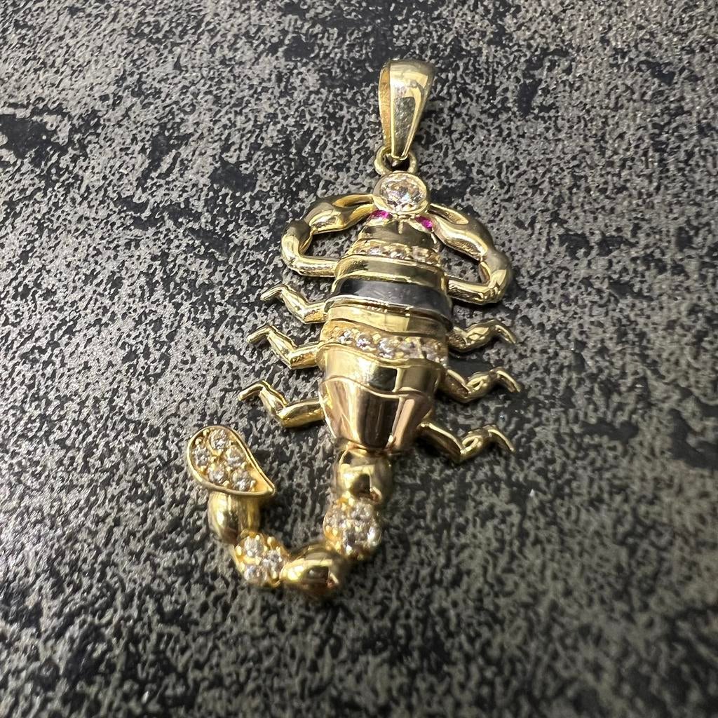 14k gouden hanger schorpioen kettinghanger, Ophalen of Verzenden, Nieuw, Goud