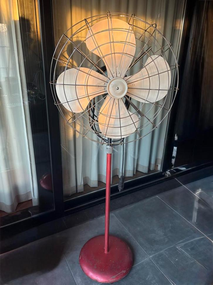 Vintage Industriële Fabrieksventilator D.G.M. Germany, Witgoed en Apparatuur, Ventilatoren, Gebruikt, Vloerventilator, Ophalen