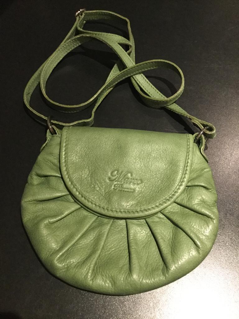 tas kleine groene schoudertas echt leer MARCO FIRENZE., Sieraden, Tassen en Uiterlijk, Tassen | Schoudertassen, Overige merken