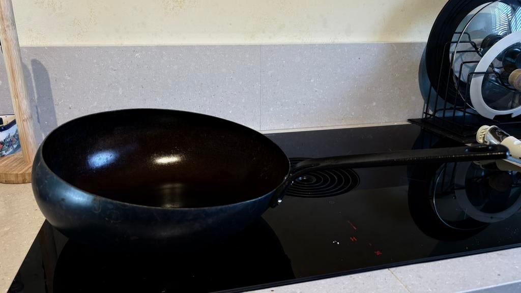 BK wokpan, Huis en Inrichting, Keuken | Potten en Pannen, Overige materialen, Gebruikt, Ophalen of Verzenden, Keramische plaat