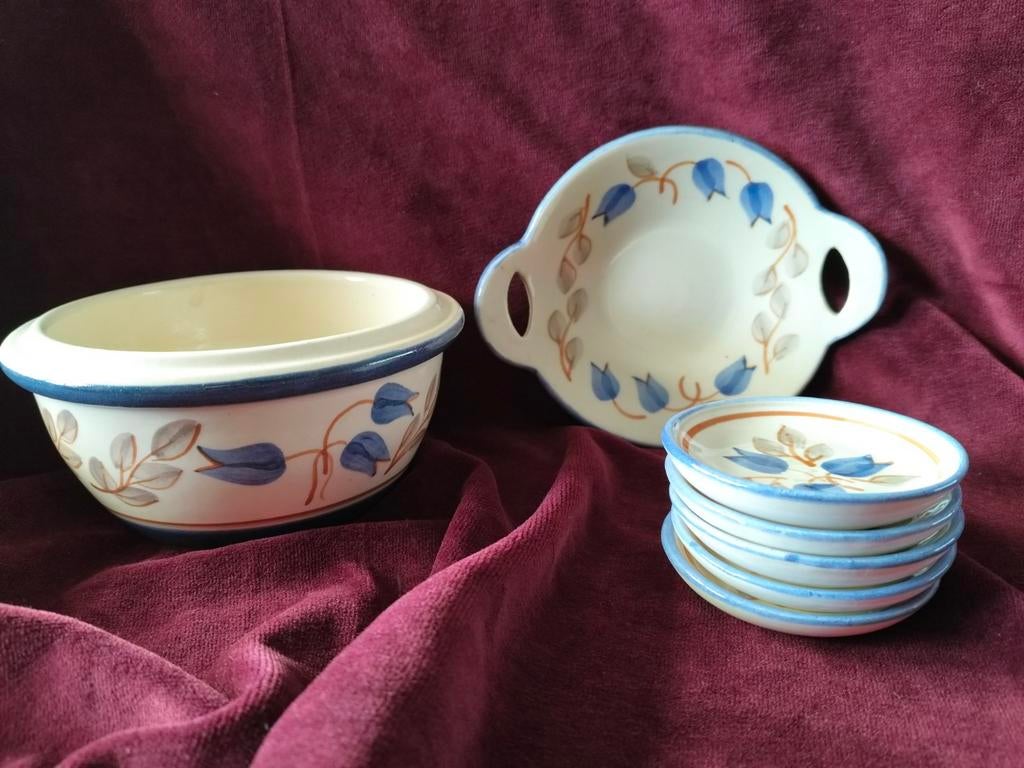 BVK Soest, keramiek kom en schoteltjes, handbeschilderd, Antiek en Kunst, Ophalen of Verzenden