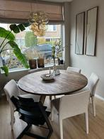 Ronde eettafel 140 cm diameter - donker hout, Huis en Inrichting, Tafels | Eettafels, Ophalen, Gebruikt, 100 tot 150 cm, Rond