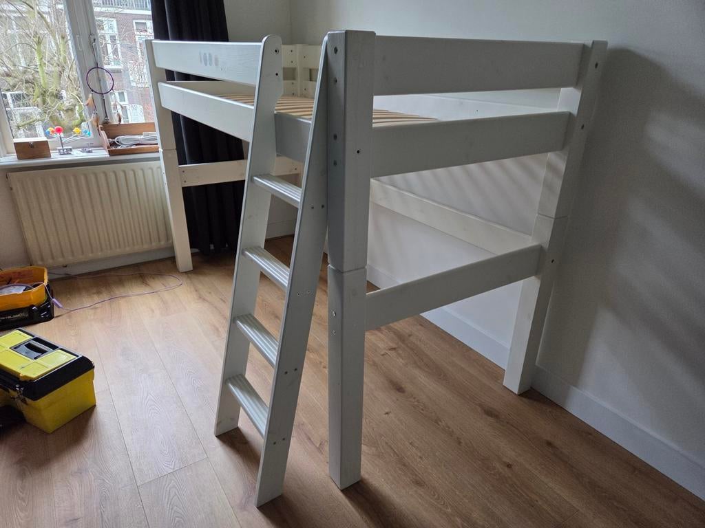 Half hoogslaper met trap - gratis ophalen, Ophalen, Gebruikt, Eenpersoons, 90 cm