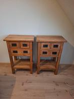 Set van 2 Teakhouten Nachtkastjes - 50x30x60 cm, Huis en Inrichting, Slaapkamer | Nachtkastjes, Gebruikt, 45 tot 65 cm, Hout, 55 tot 70 cm