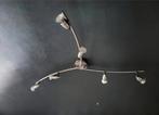 Plafondlamp met 6 spotjes - Modern design, Ophalen, Halogeen, Gebruikt, Metaal of Aluminium
