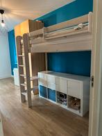Flexa hoogslaper whitewash met boekenplank en bedplank, Ophalen, Gebruikt, Eenpersoons, 200 cm