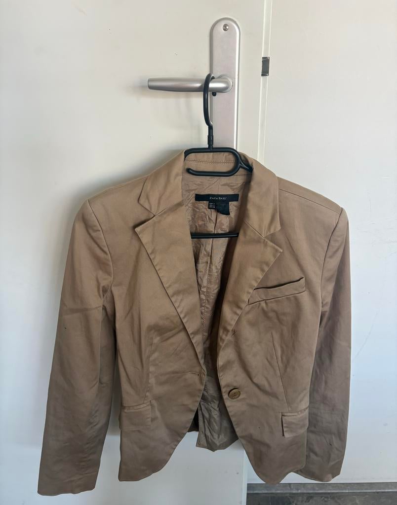 Beige Zara blazer - Maat S, Kleding | Dames, Beige, Ophalen of Verzenden, Zo goed als nieuw, Jasje