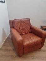 Fauteuil leer, Huis en Inrichting, Fauteuils, Ophalen, Gebruikt, 75 tot 100 cm, Leer