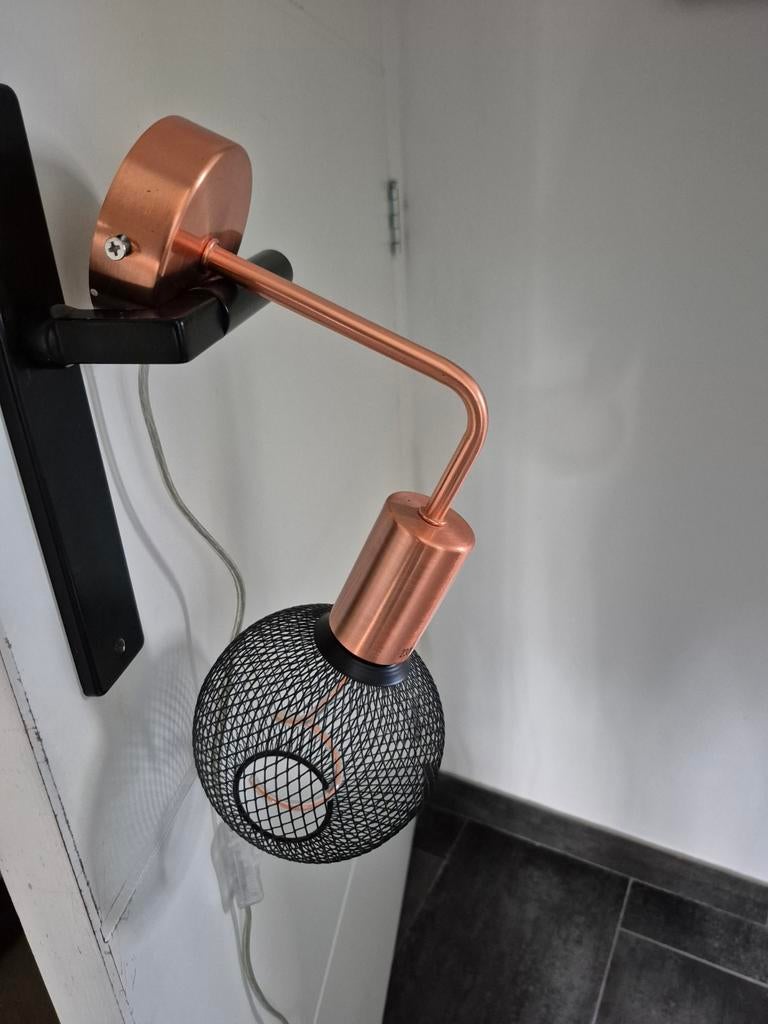 Koperkleurige wandlamp incl pit, Huis en Inrichting, Ophalen of Verzenden