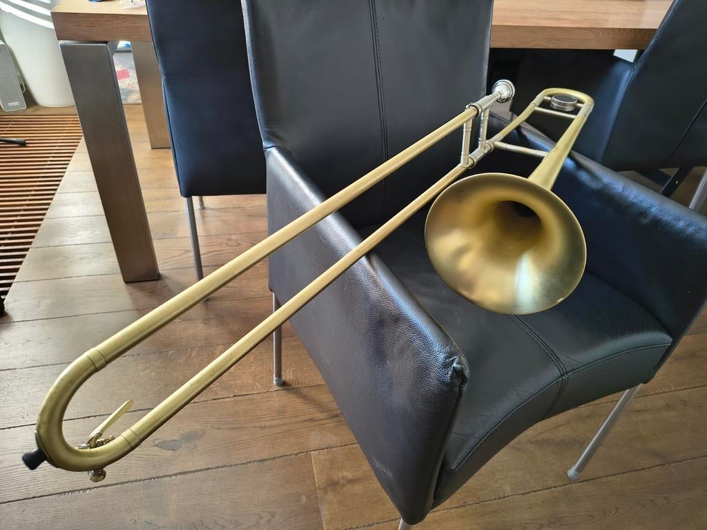 King Cleveland trombone, Muziek en Instrumenten, Ophalen, Gebruikt, Tenor, Met koffer