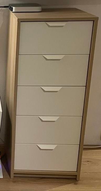 Ladekastje met 5 lades in eikenlook, Huis en Inrichting, Ophalen, Minder dan 50 cm, Gebruikt, 5 laden of meer