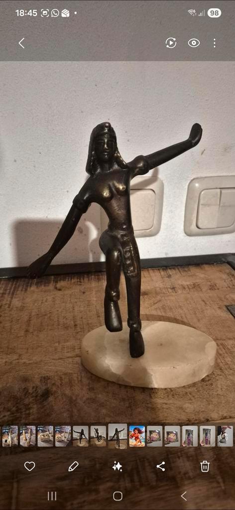 Vintage Bronzen Art Deco Egyptische Revival Beeld, Antiek en Kunst, Kunst | Beelden en Houtsnijwerken, Ophalen