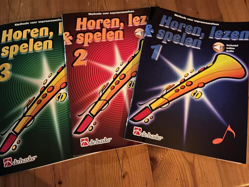 Horen, lezen & spelen sopraansaxofoon delen 1, 2 en 3, Ophalen of Verzenden, Nieuw