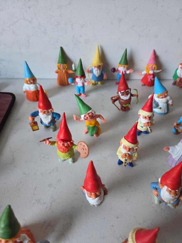 David de Kabouter / Rien Poortvliet poppetjes 56x + 2x Trol, Verzamelen, Poppetjes en Figuurtjes, Ophalen of Verzenden, Gebruikt