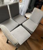Gratis 4 eetkamerstoelen, Huis en Inrichting, Ophalen, Gebruikt, Grijs, Stof
