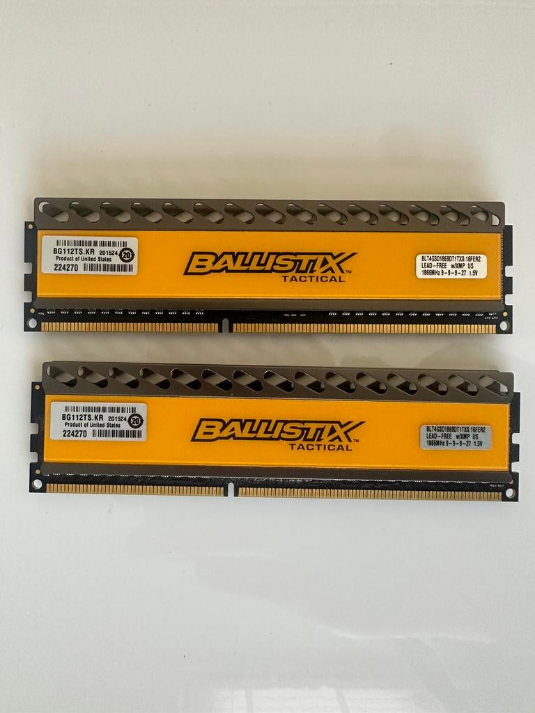 8GB Ballistix Ram, Computers en Software, RAM geheugen, Ophalen of Verzenden, Zo goed als nieuw, DDR3, Desktop