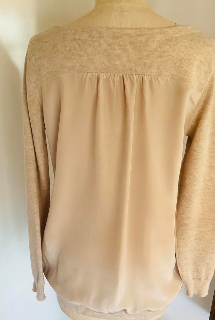 PRACHTIG WOL/ZIJDE VEST VAN JEFF, Kleding | Dames, Ophalen of Verzenden, Zo goed als nieuw, Maat 38/40 (M), Beige