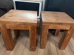 2 vierkanten teak tafels, Ophalen of Verzenden, Zo goed als nieuw, Vierkant, 45 tot 60 cm