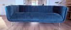 Riviera maison blauwe velvet 2,5 zitsbank, Ophalen, Gebruikt, 75 tot 100 cm, 200 tot 250 cm