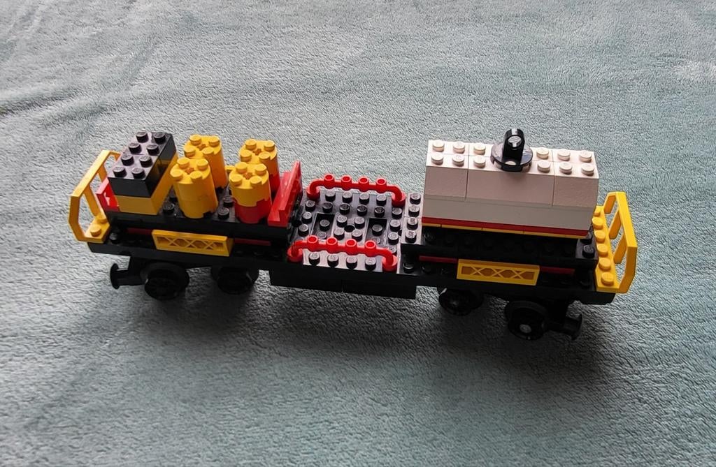 Lego City trein wagon met tank cilo & vaten pallet., Lego, Ophalen of Verzenden, Compleet, Complete set