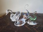 7  MOOIE ZWAAN BEELDJES UIT KRISTAL GLAS CIRCA 3 TOT 7 CM, Ophalen of Verzenden