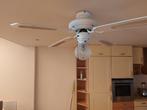 Plafondventilator met verlichting, 3 standen, Ø 110cm, Ophalen, Gebruikt, Metaal of Aluminium, Klassiek