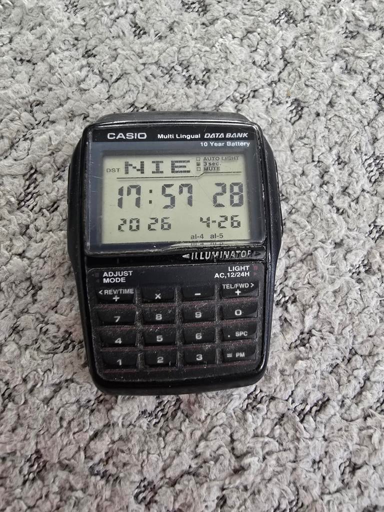 Casio Multi Lingual Data Bank Horloge -, Ophalen of Verzenden, Gebruikt, Staal, Casio