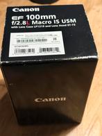 Canon EF 100mm f/2.8L Macro IS USM Lens, Audio, Tv en Foto, Fotografie | Lenzen en Objectieven, Ophalen of Verzenden, Zo goed als nieuw