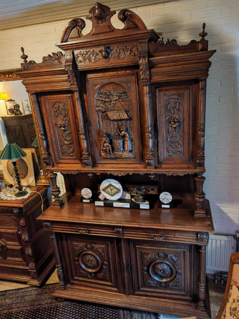 PRACHTIGE AUTHENTIEKE EIKEN BUFFETKAST, Huis en Inrichting, Kasten | Buffetkasten, 200 cm of meer, 100 tot 150 cm, 25 tot 50 cm