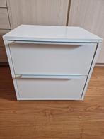 Ladekast/nachtkast 2-lades hoogglans wit 44x46x39 cm, Ophalen, Overige materialen, Minder dan 50 cm, Gebruikt