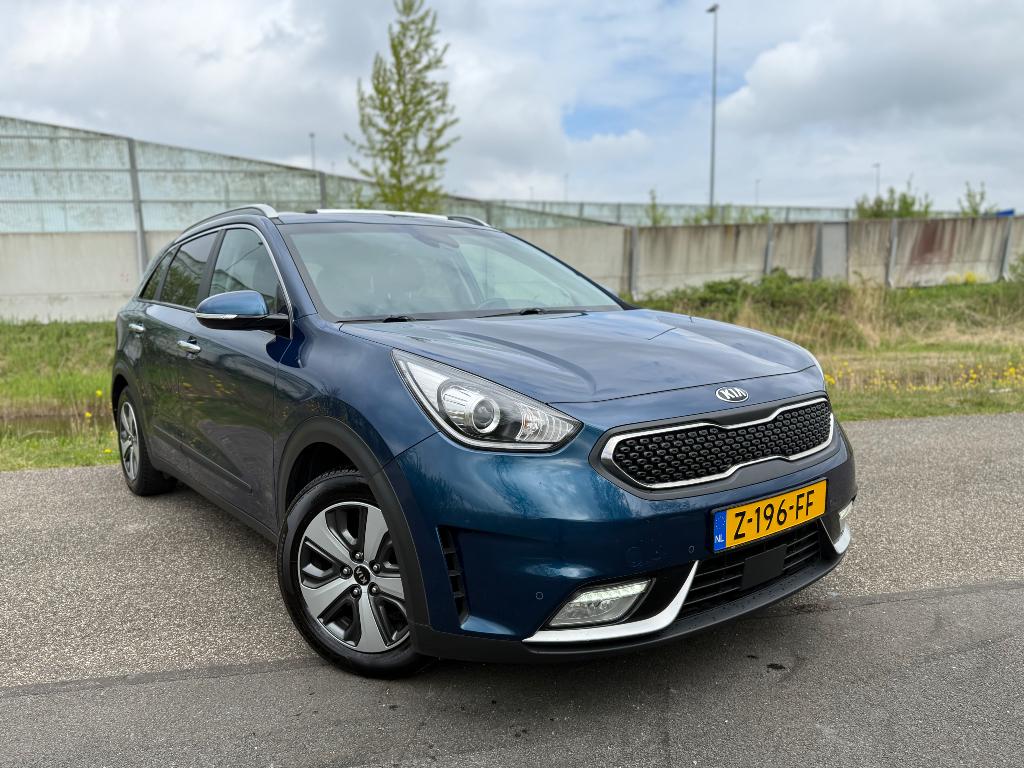Kia Niro 1.6 GDi Hybrid/Benzine Top onderhouden ✅ Schuifdak!, Auto's, Zwart, 1580 cc, Blauw, Leder en Stof
