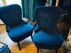 Blauwe stoelen/fauteuils (2), Ophalen, Minder dan 75 cm, Zo goed als nieuw, Stof