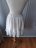 WIT GEVOERD KANTEN STROKEN ROKJE MAAT L, Maat 38/40 (M), Wit, Ophalen of Verzenden, Boven de knie