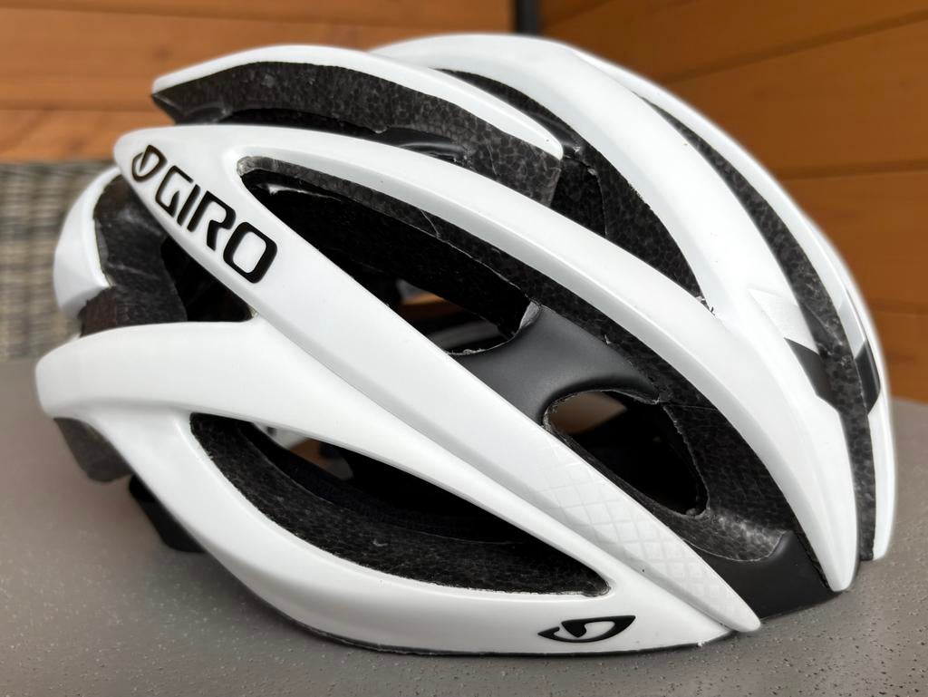 Giro Atmos II - Maat L (59-63 cm) - Mat Wit / Zwart, Fietsen en Brommers, Fietsaccessoires | Fietshelmen, Zo goed als nieuw, Heer of Dame
