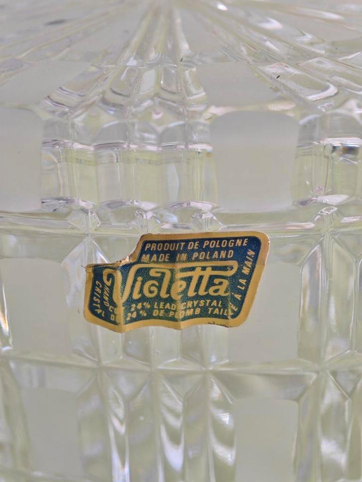 Violetta Kristallen Juwelendoos 24% Pb Loodkristal uit Polen, Antiek en Kunst, Antiek | Glas en Kristal, Ophalen of Verzenden