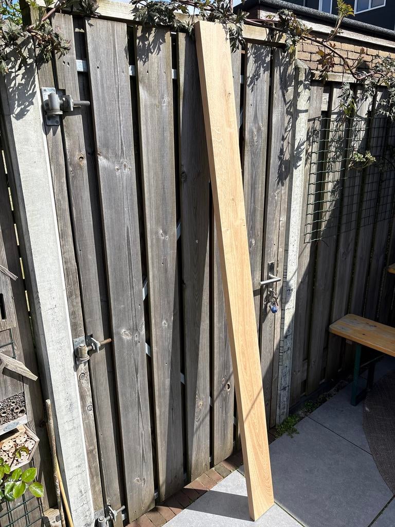 Massief eiken plank, Doe-het-zelf en Verbouw, Hout en Planken, Gebruikt, 25 tot 50 mm, Ophalen of Verzenden, 200 tot 250 cm