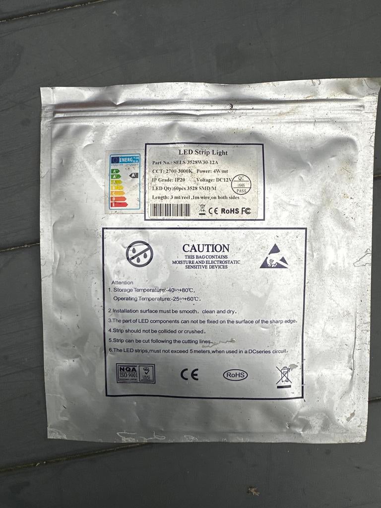 LED Strip Licht 3M - Warm Wit (7 stuks beschikbaar), Huis en Inrichting, Ophalen of Verzenden, Nieuw