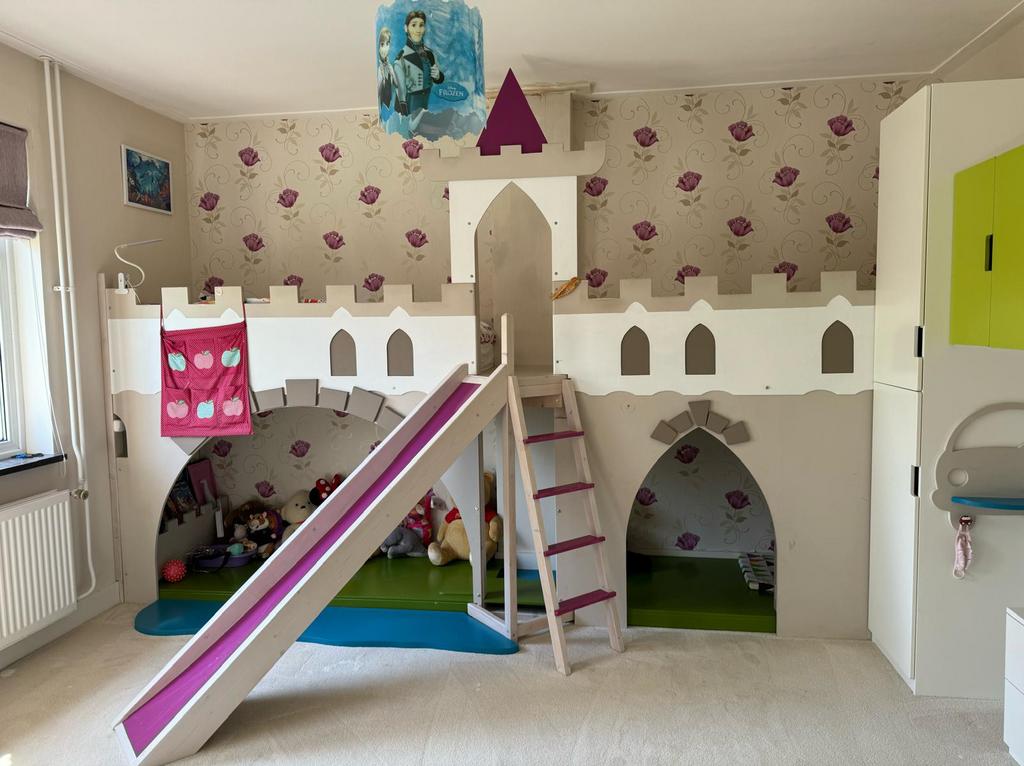 2x Kinder Hoogslaper / Stapelbed – Kasteel Bed 80x200 met, Gebruikt, 70 tot 85 cm, Ophalen of Verzenden, Hoogslaper of Stapelbed